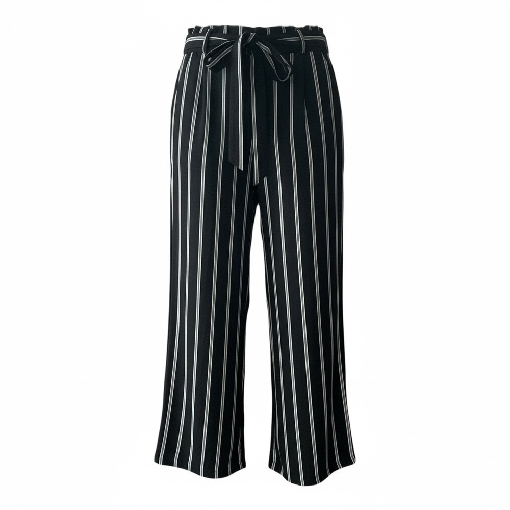New Look Black and White Striped Wide Leg Pants